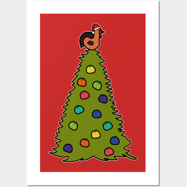 Thanksgiving Tree with Turkey Topper Graphic Wall Art by ellenhenryart